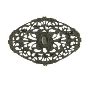 Vintage Inspired Black Hematite Filigree Pin-17583