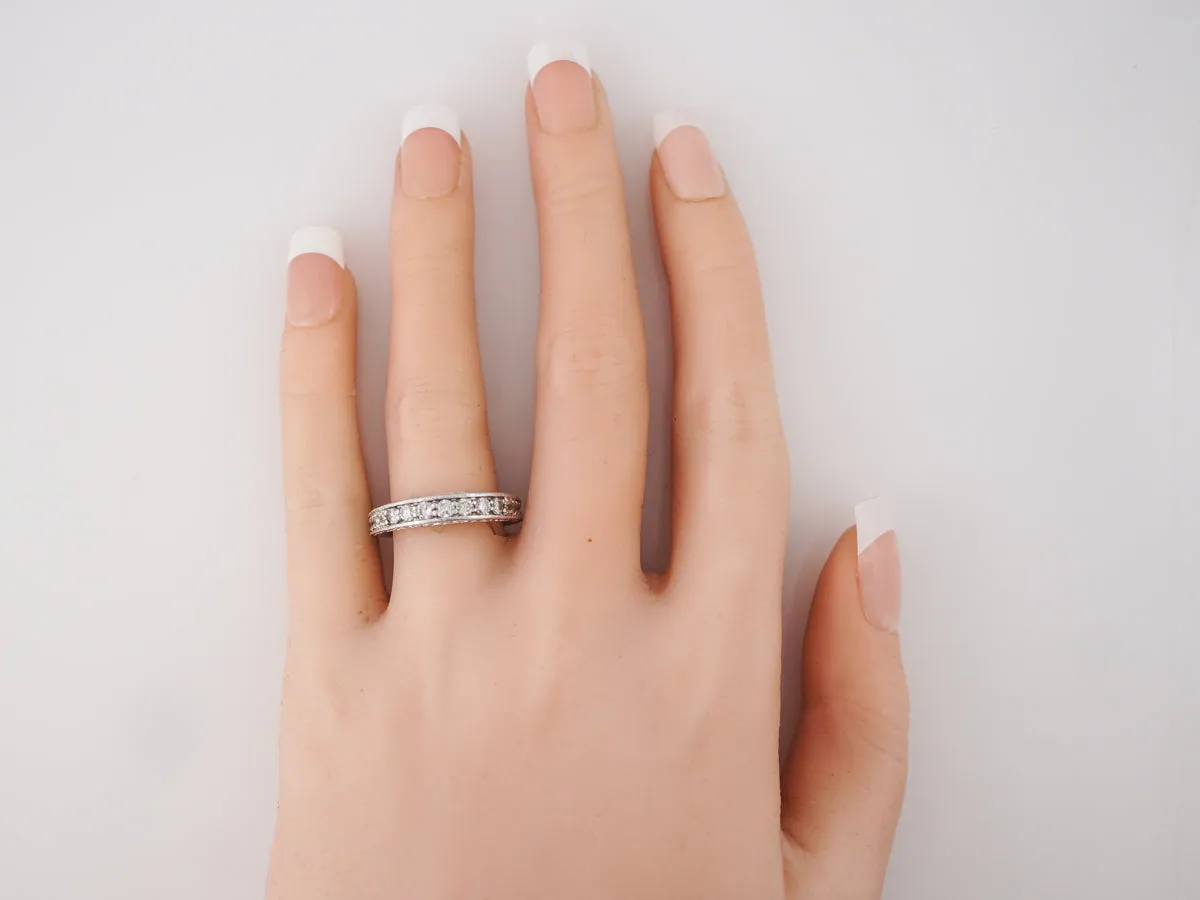 Wedding Band Modern .49 Round Brilliant Cut Diamonds in 14k White Gold