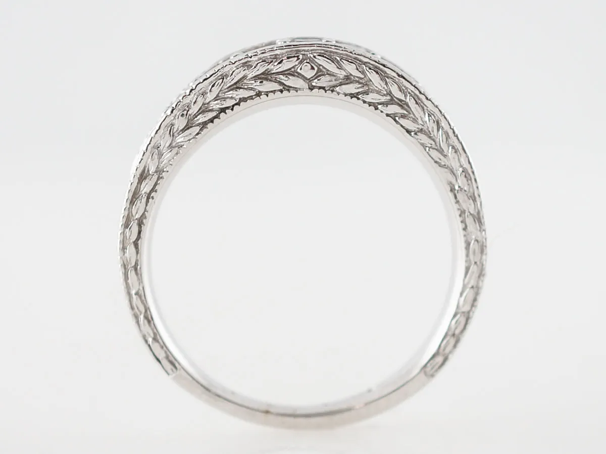 Wedding Band Modern .49 Round Brilliant Cut Diamonds in 14k White Gold