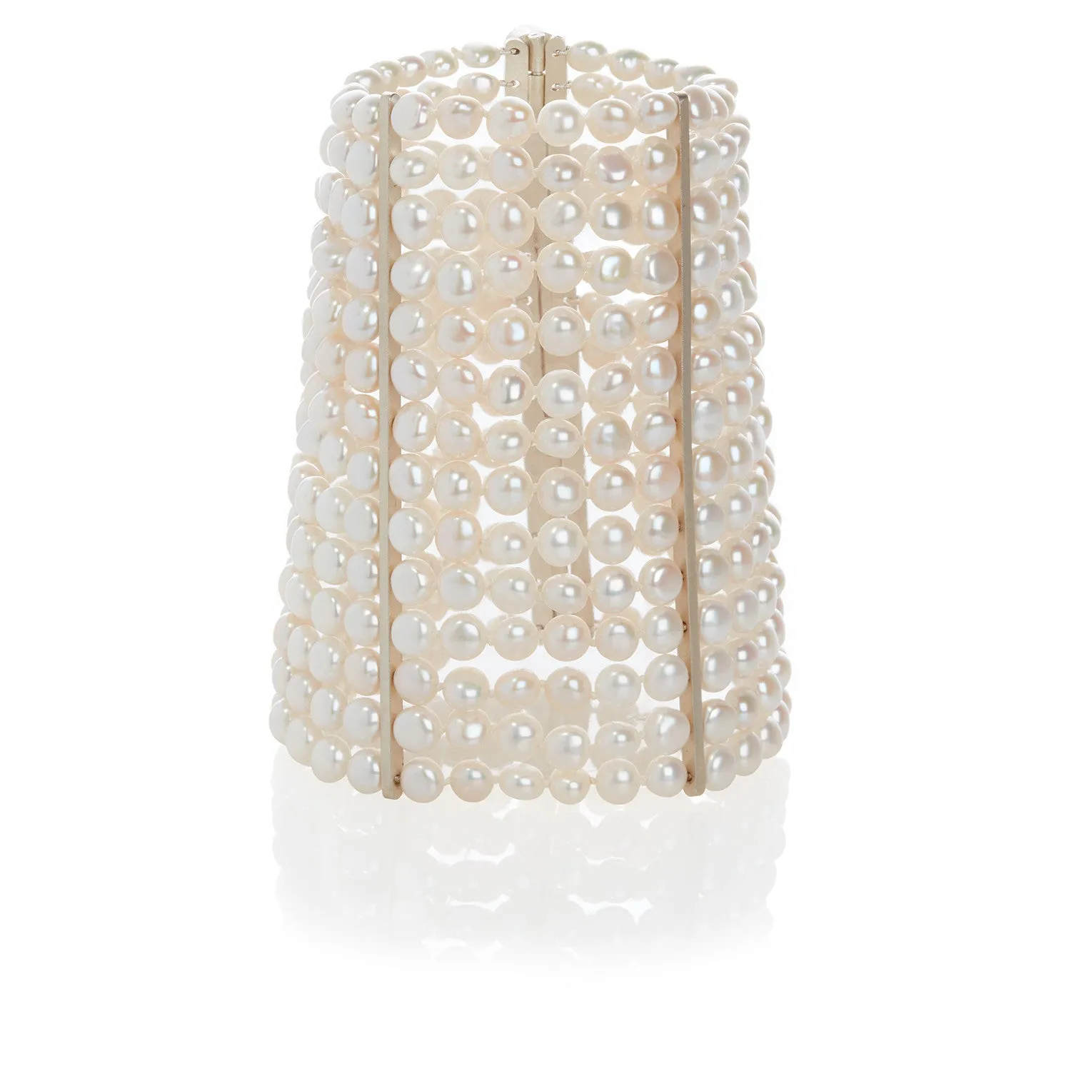 White Freshwater Pearl Cuff Bracelet