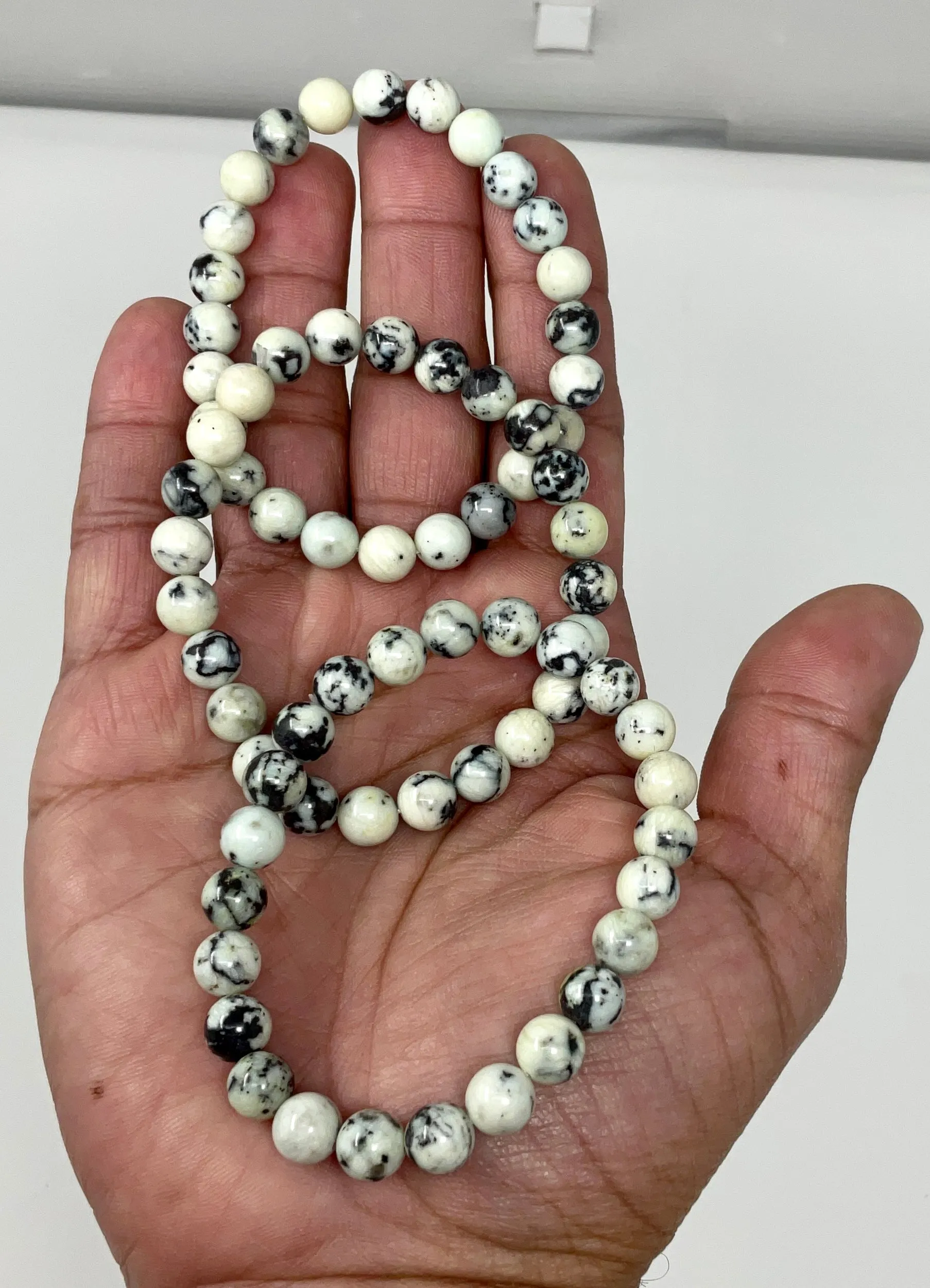 White Turquoise Jasper 8MM 3-Piece Round Bracelets Set