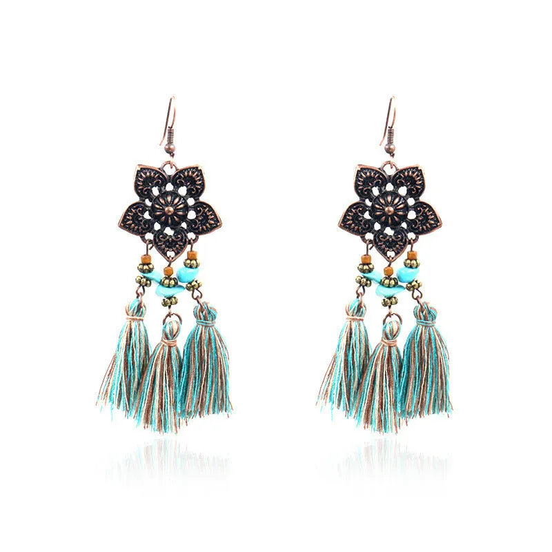 Wholesale Bohemian Turquoise Alloy Earrings