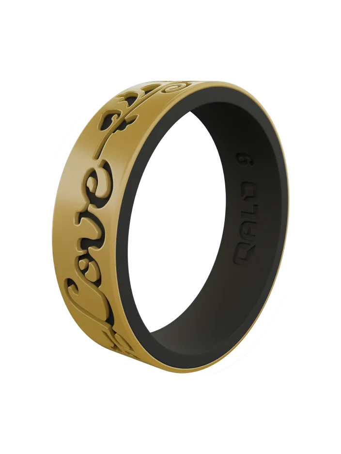 Women's Metallic Strata Filigree Love Silicone Ring