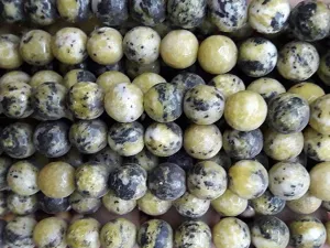 Yellow Black Circular Semi Precious Agate Stones