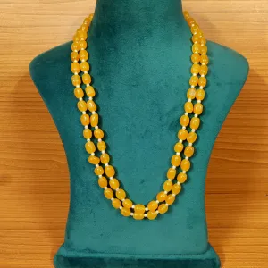YELLOW ONYX & PEARL 2 LAYERED NECKLACE